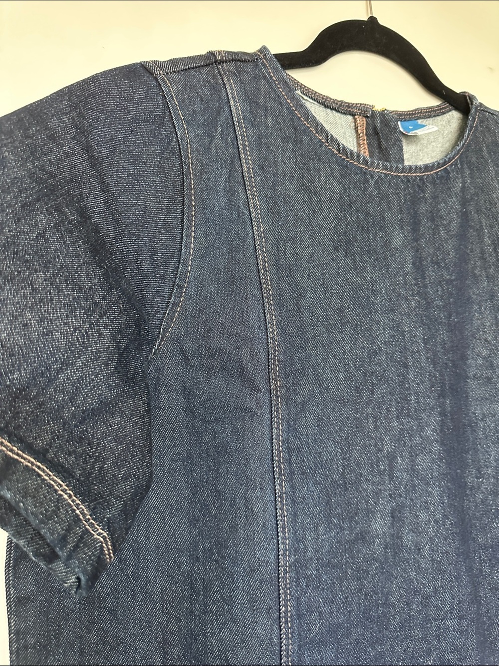 Old Navy Dark Denim Short Sleeve Mini Dress - Dark Blue - Picture 3 of 5